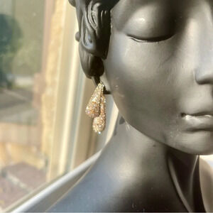 New! Simple Classic Style Solid Color Inlay Copper Rhinestones Gold Ear Studs